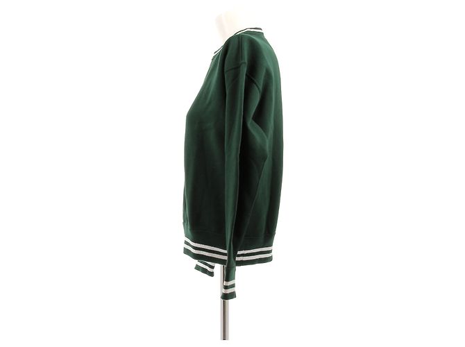 Ralph Lauren Grüner Baumwollpullover mit weißem Saum - Ansicht 4