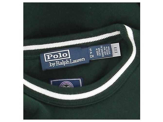 Ralph Lauren Grüner Baumwollpullover mit weißem Saum - Ansicht 5