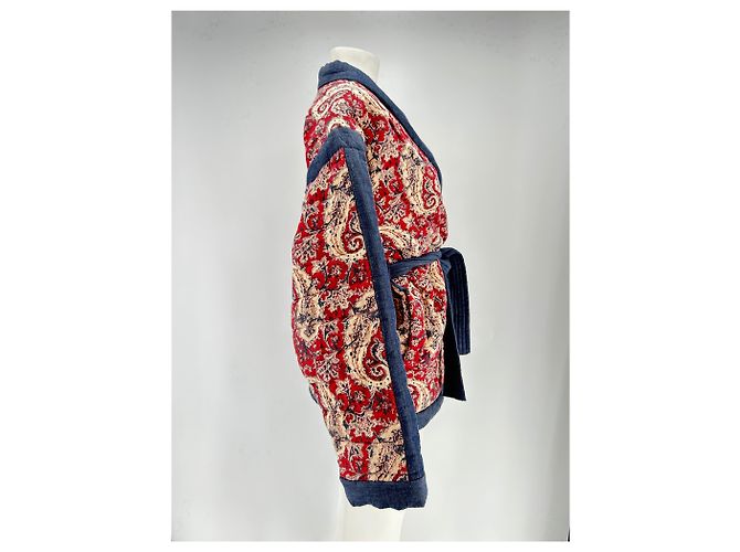 Chaqueta Vanessa Bruno Estampada Roja y Azul con Cinturón - vista 3