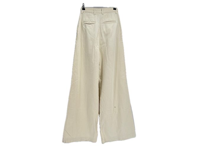 Autre Marque Jeans de pierna ancha ecru de algodón talla 25 Beige - vista 2