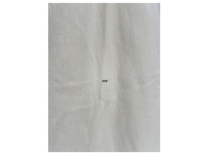 Autre Marque Jeans de pierna ancha ecru de algodón talla 25 Beige - vista 3