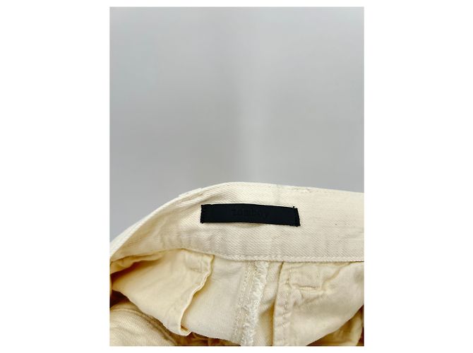 Autre Marque Jeans de pierna ancha ecru de algodón talla 25 Beige - vista 4
