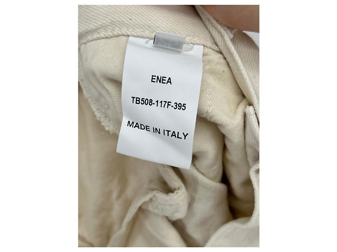 Autre Marque Jeans de pierna ancha ecru de algodón talla 25 Beige - vista 5