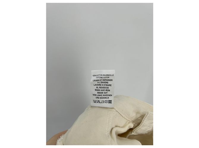 Autre Marque Jeans de pierna ancha ecru de algodón talla 25 Beige - vista 6