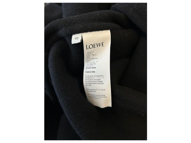 Loewe Abrigo largo de lana y cachemira Negro - vista 8