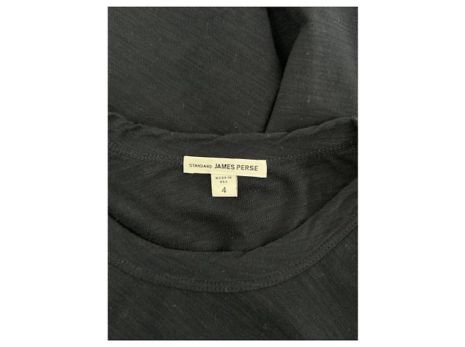 Autre Marque Camiseta preta de manga curta James Perse de algodão Preto - vista 5