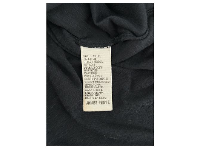 Autre Marque Camiseta preta de manga curta James Perse de algodão Preto - vista 6