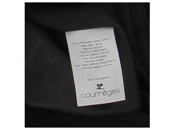 Abrigo de lana negro Courreges - vista 4