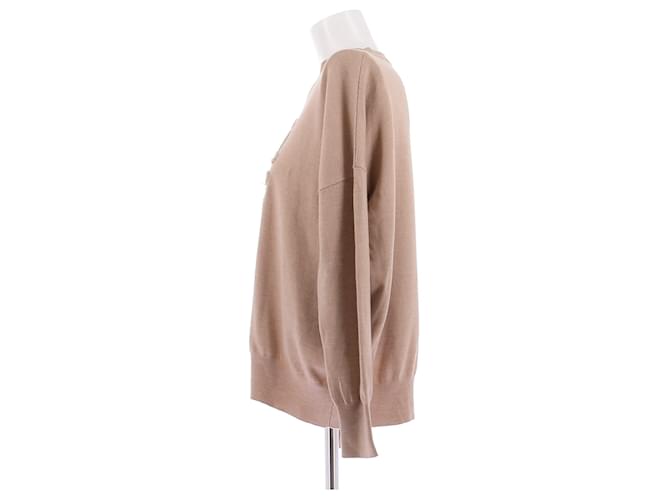 Loewe Wollpullover beige mit Ton-in-Ton-Logo - Ansicht 4