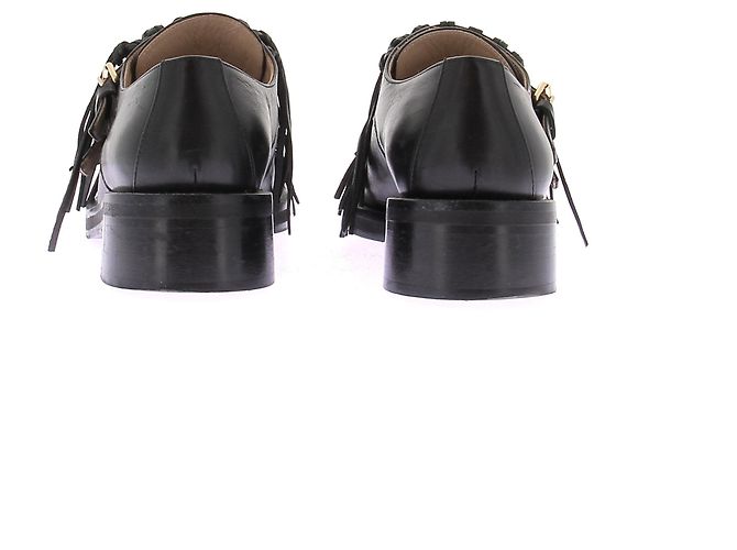 Elie Saab Mocasines de cuero negro con flecos - vista 4
