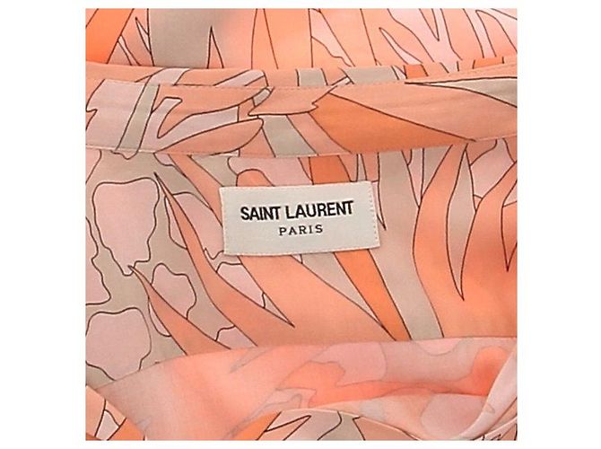 Saint Laurent Hemd Orange Gemustert Viscose - Ansicht 7
