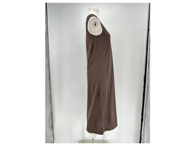 Vestido largo sin mangas Soeur marrón de algodón Castaño - vista 3