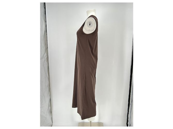 Vestido largo sin mangas Soeur marrón de algodón Castaño - vista 4