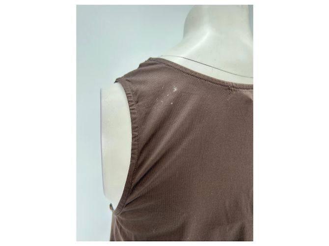 Vestido largo sin mangas Soeur marrón de algodón Castaño - vista 5