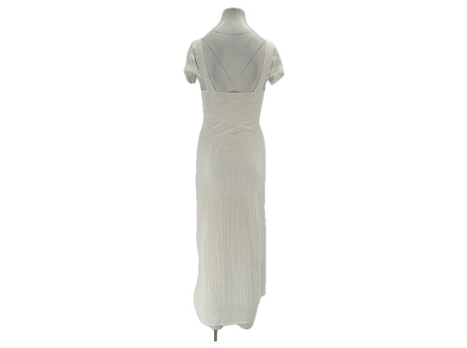 Abito maxi in rete bianca SéZane maniche corte Bianco - vista 2