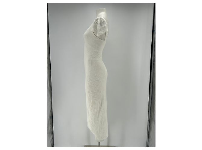 Abito maxi in rete bianca SéZane maniche corte Bianco - vista 4