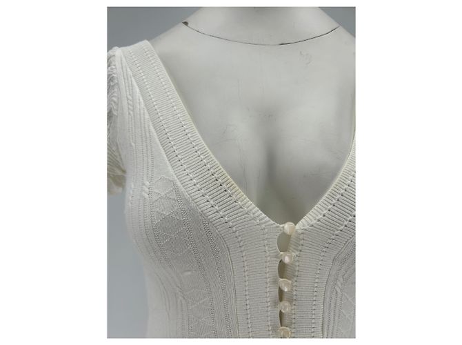 Abito maxi in rete bianca SéZane maniche corte Bianco - vista 8