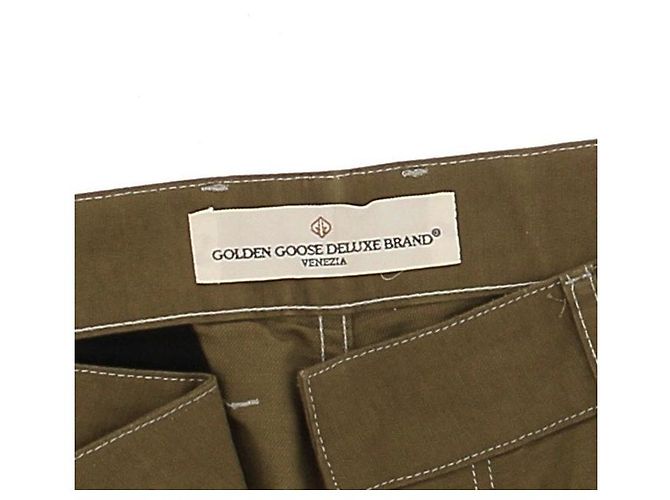 Vaqueros Golden Goose caqui de algodón - vista 5