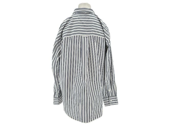 Camicia J.Crew a righe bianca e blu navy cotone M Bianco - vista 2