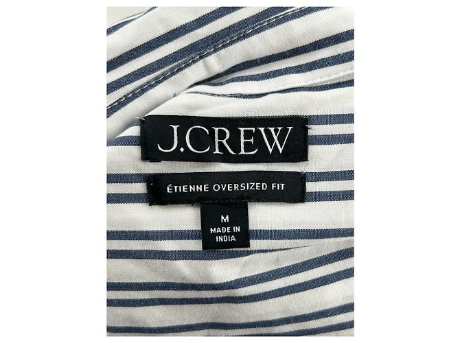 Camicia J.Crew a righe bianca e blu navy cotone M Bianco - vista 5