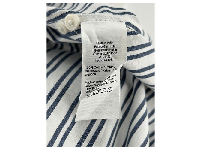 Camicia J.Crew a righe bianca e blu navy cotone M Bianco - vista 6