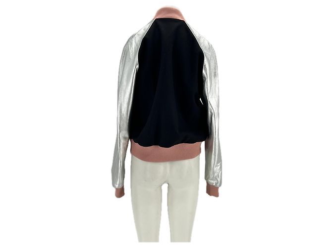 Jonathan Saunders Bomber in lana e pelle Nero - view 2