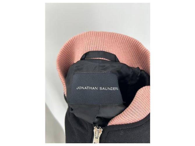 Jonathan Saunders Bomber in lana e pelle Nero - view 6