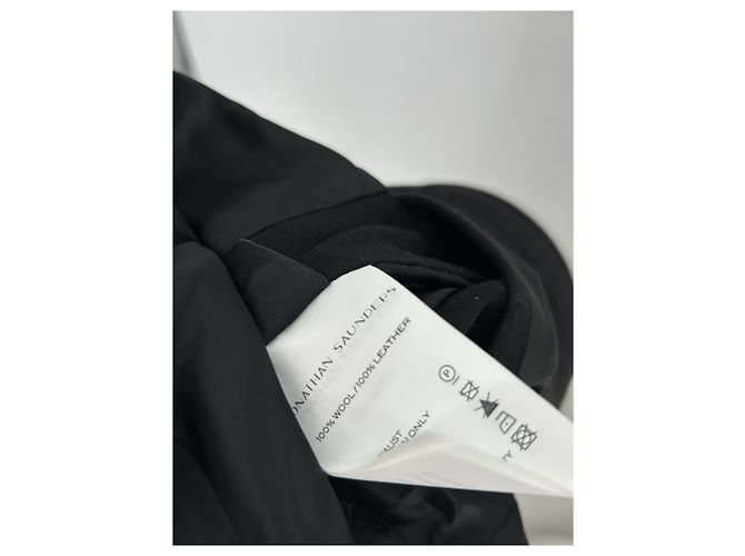 Jonathan Saunders Bomber in lana e pelle Nero - view 8