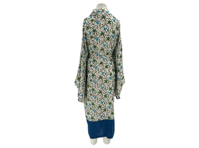 Autre Marque Kimono longo estampado em verde e azul JOALI A ARDMORE Branco - vista 2