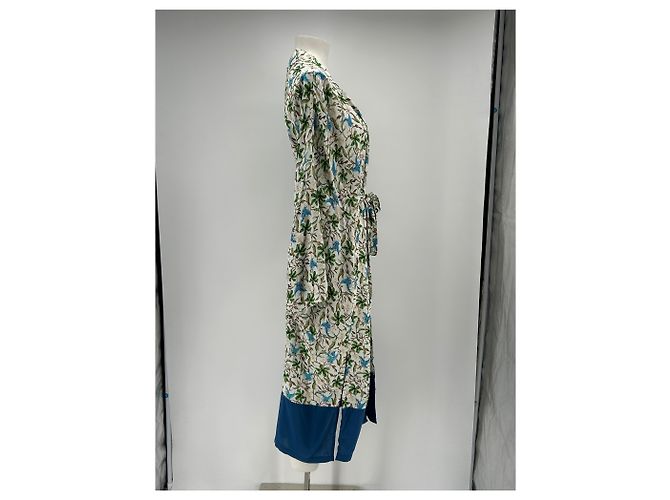 Autre Marque Kimono longo estampado em verde e azul JOALI A ARDMORE Branco - vista 3