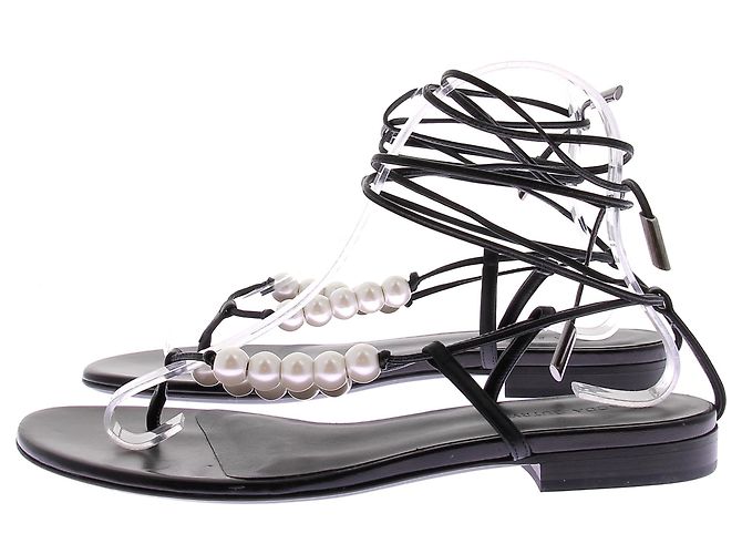Magda Butrym Leder- und Perlen-Sandalen - Ansicht 3