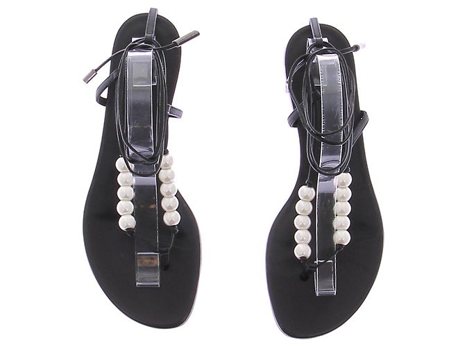 Magda Butrym Leder- und Perlen-Sandalen - Ansicht 6