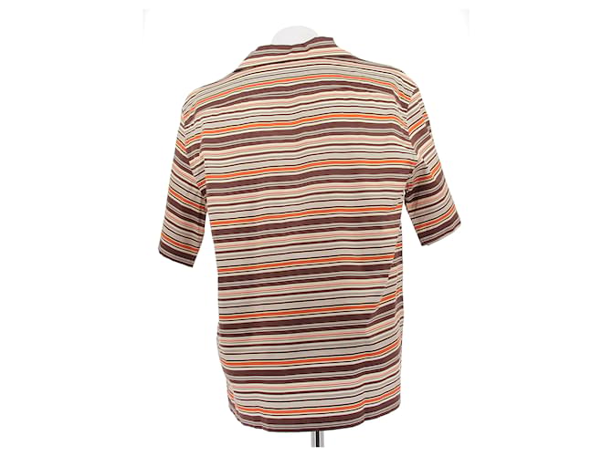 Camicia Prada a righe in misto seta marrone M - vista 2