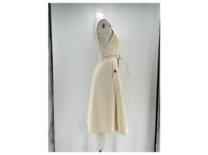 Autre Marque MAX MARA WEEKEND Trägerloses Midikleid Beige Baumwolle - Ansicht 3