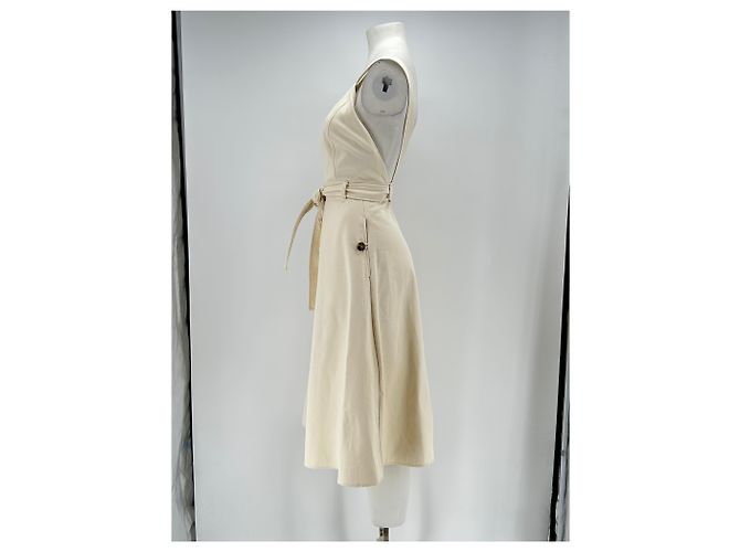 Autre Marque MAX MARA WEEKEND Trägerloses Midikleid Beige Baumwolle - Ansicht 4