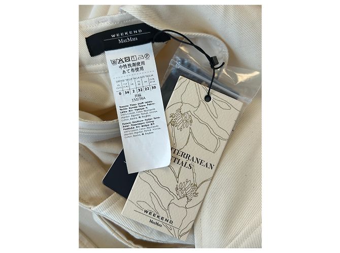 Autre Marque MAX MARA WEEKEND Trägerloses Midikleid Beige Baumwolle - Ansicht 5