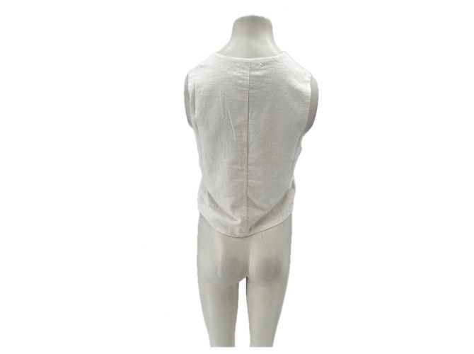 Autre Marque Chaleco sin mangas beige de lino - vista 2