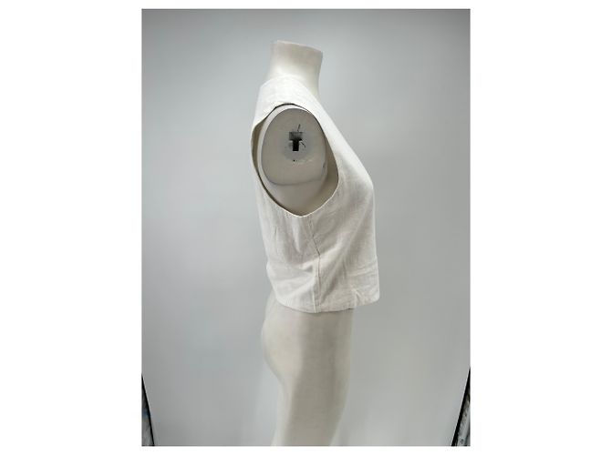 Autre Marque Chaleco sin mangas beige de lino - vista 3