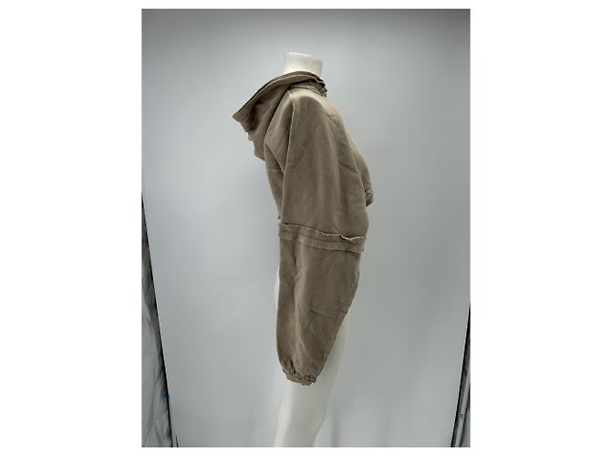 Autre Marque Beige kurz geschnittene Weste mit Reißverschluss - Ansicht 3