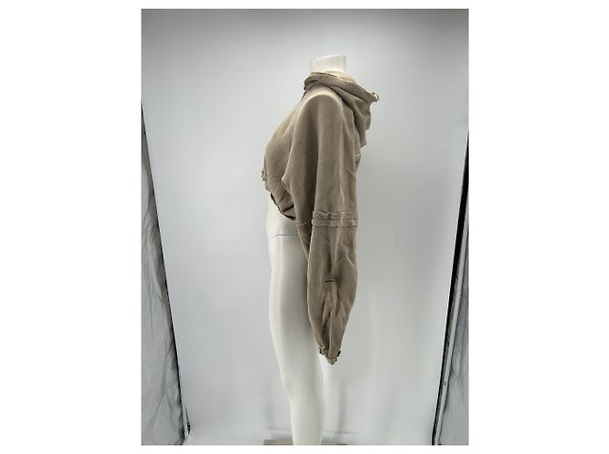 Autre Marque Beige kurz geschnittene Weste mit Reißverschluss - Ansicht 4