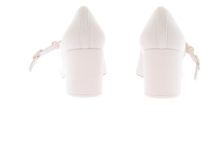 Chanel Mary Janes Canvas CC Logo Weiß - Ansicht 5