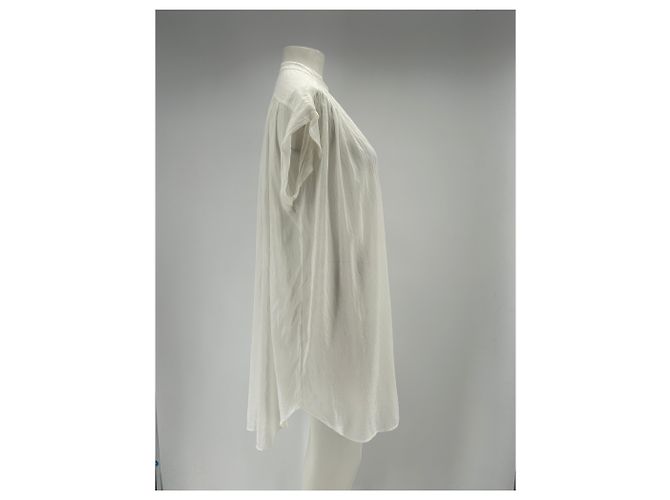 Forte Forte Weißes Kurzarm Hemdkleid aus Baumwolle - Ansicht 3