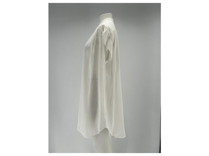 Forte Forte Weißes Kurzarm Hemdkleid aus Baumwolle - Ansicht 4