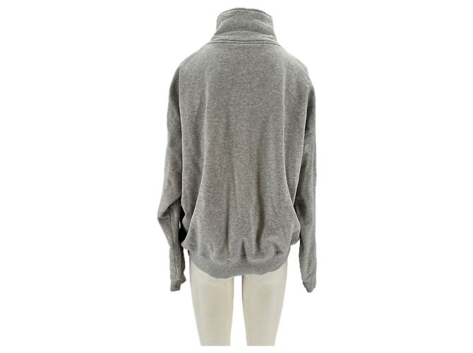Autre Marque Grauer Pullover mit Truckerkragen - Ansicht 2