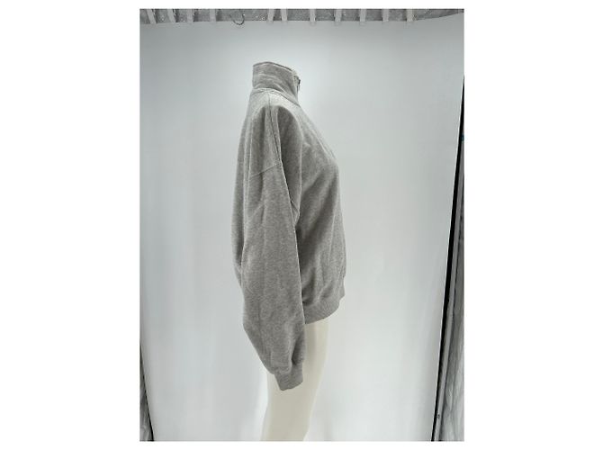 Autre Marque Grauer Pullover mit Truckerkragen - Ansicht 3