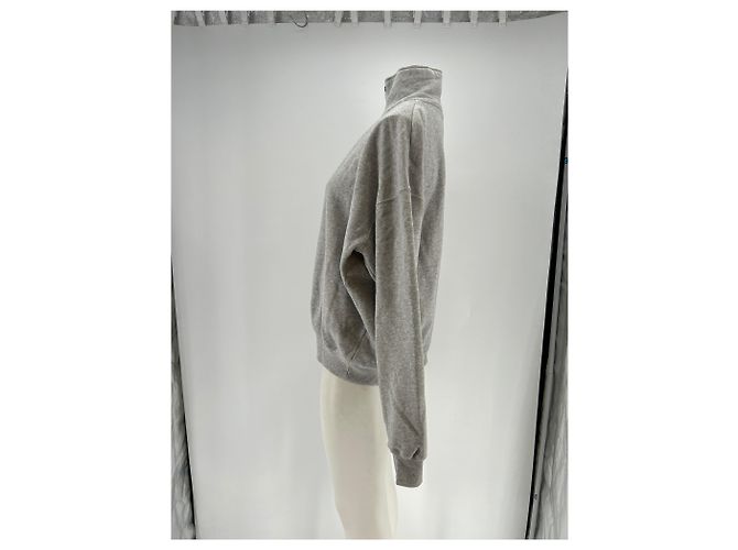 Autre Marque Grauer Pullover mit Truckerkragen - Ansicht 4