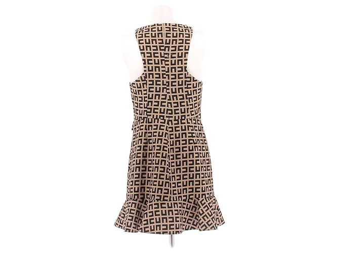 Elisabetta Franchi Bedrucktes Kleid Braun Polyester Größe 44 - Ansicht 2