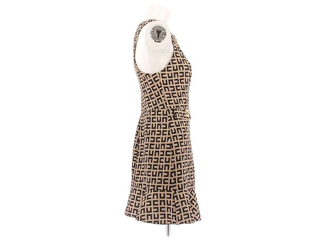 Elisabetta Franchi Bedrucktes Kleid Braun Polyester Größe 44 - Ansicht 4