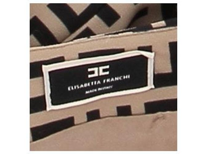 Elisabetta Franchi Bedrucktes Kleid Braun Polyester Größe 44 - Ansicht 6