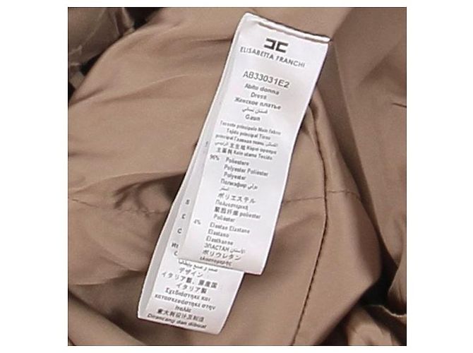 Elisabetta Franchi Bedrucktes Kleid Braun Polyester Größe 44 - Ansicht 8